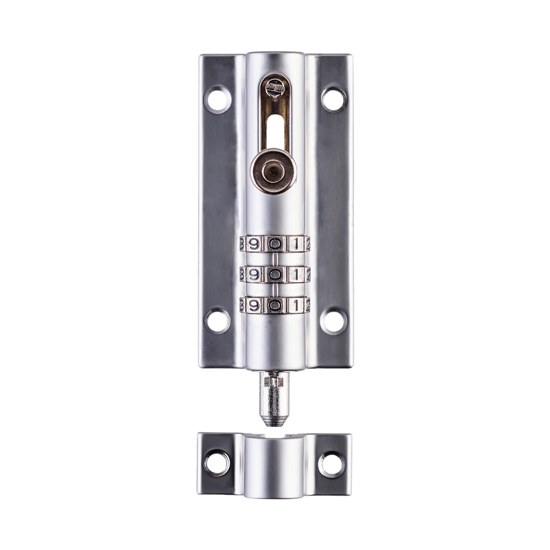 Image of Squire chrome finish recodable Combi Bolt 3 front view;
Image of Squire chrome finish recodable Combi Bolt 3 side-angle view;